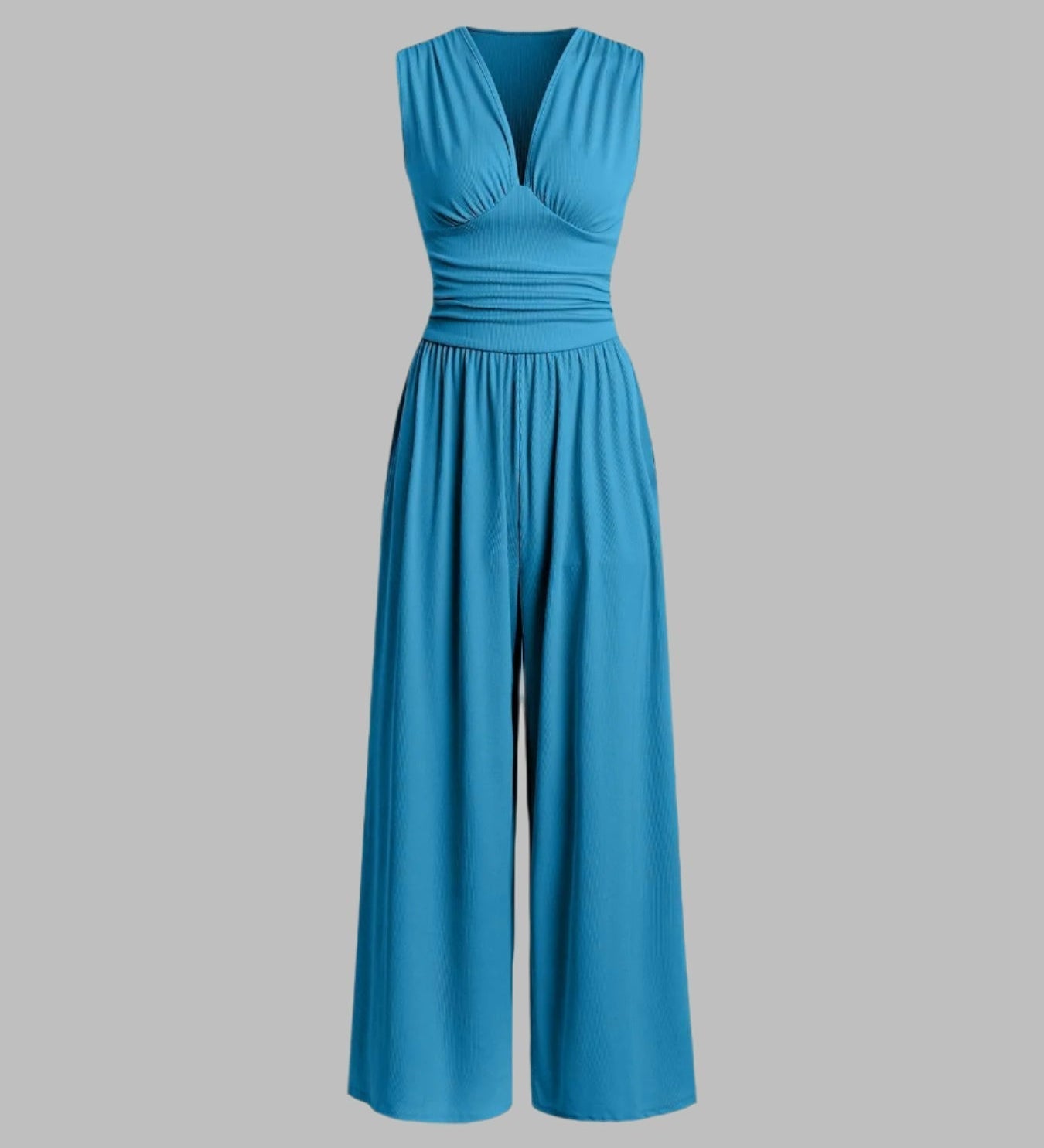 V-Neck Elegant Wide-Leg Jumpsuit