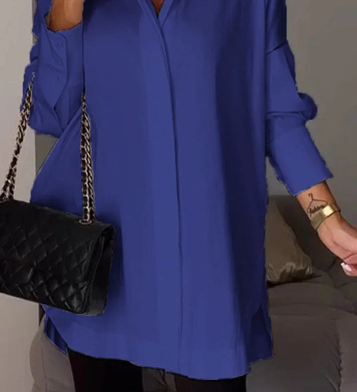 Oversized Elegant Long-Sleeve Button-Down Shirt
