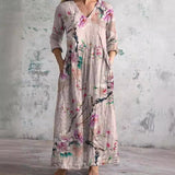 Breathable Comfort Floral Print Maxi Dress