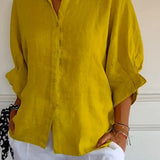 Button-Down Casual Linen Oversized Shirt