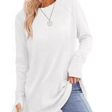 Filippa™ | Curved-Hem Raglan Long-Sleeve Top