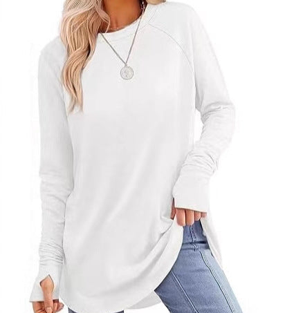 Filippa™ | Curved-Hem Raglan Long-Sleeve Top