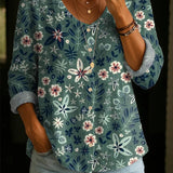 Wildflower Print Boho Button Blouse
