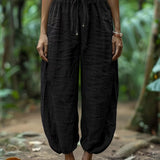 Boho Drawstring Waist Harem Pants