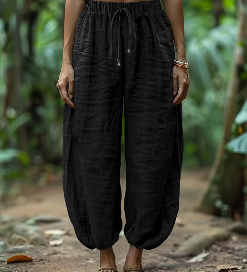 Boho Drawstring Waist Harem Pants