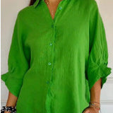 Button-Down Casual Linen Oversized Shirt