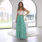 Boho Floral Print High-Waist Wide-Leg Pants