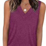 V-Neck Casual Sleeveless Tank Top
