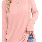 Filippa™ | Curved-Hem Raglan Long-Sleeve Top