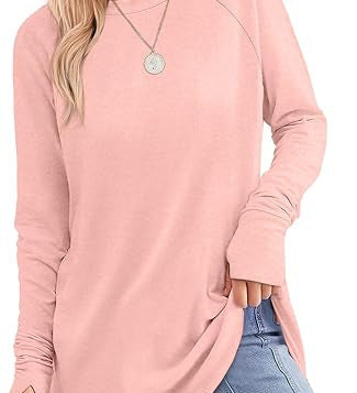 Filippa™ | Curved-Hem Raglan Long-Sleeve Top