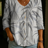 Wildflower Print Boho Button Blouse