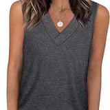 V-Neck Casual Sleeveless Tank Top