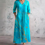 Breathable Comfort Floral Print Maxi Dress