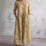 Breathable Comfort Floral Print Maxi Dress