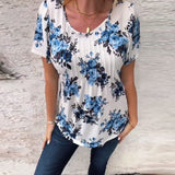 Pleated-Front Casual Relaxed-Fit Top