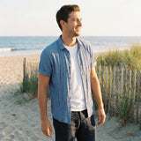Pablo | Short Sleeve Men's Shirt with Crinkled Texture and Loose Fit | Summery