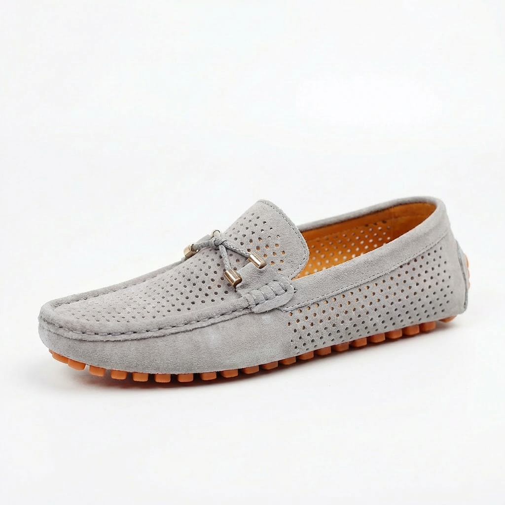 Pablo | Men's Summer Loafers with Perforated Design and Decorative Bow