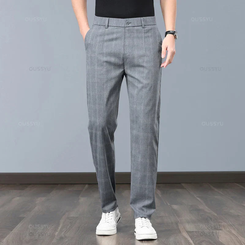 Stretchable Plaid Pants