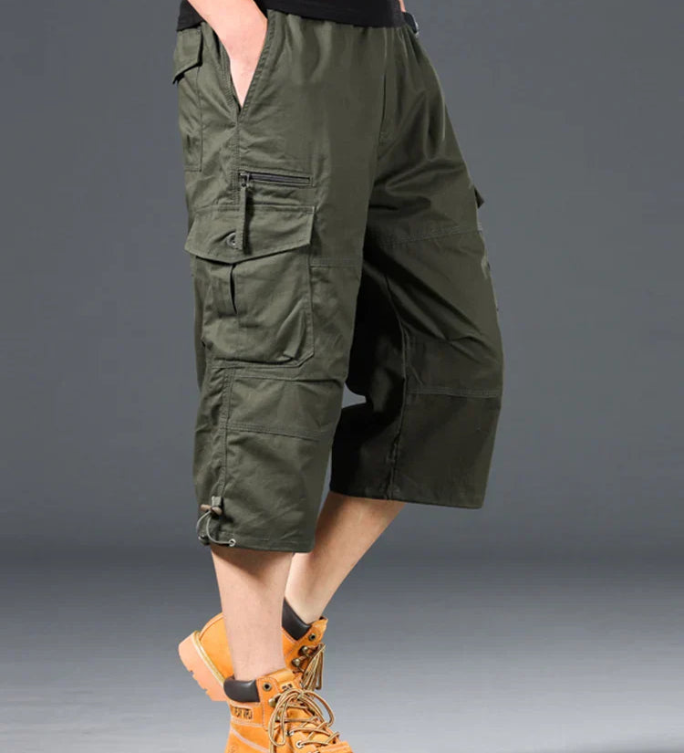 Cotton Long Cargo Shorts