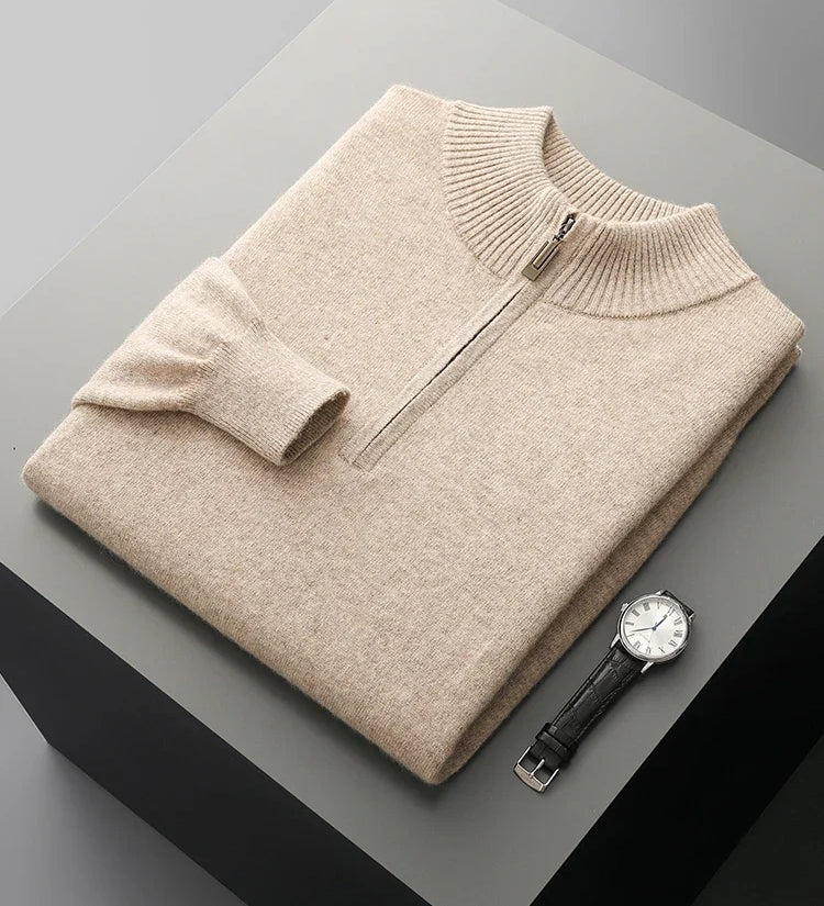 Florence Cashmere Zip-Up Sweater