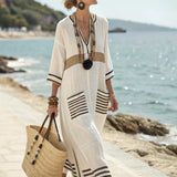 Striped Pocket Linen Resort Dress
