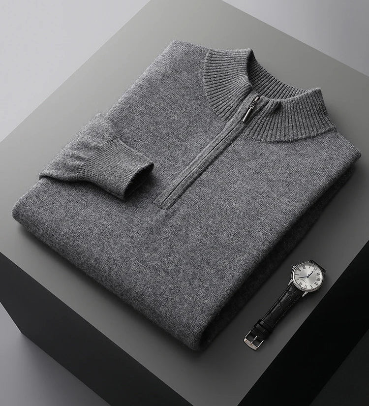 Florence Cashmere Zip-Up Sweater