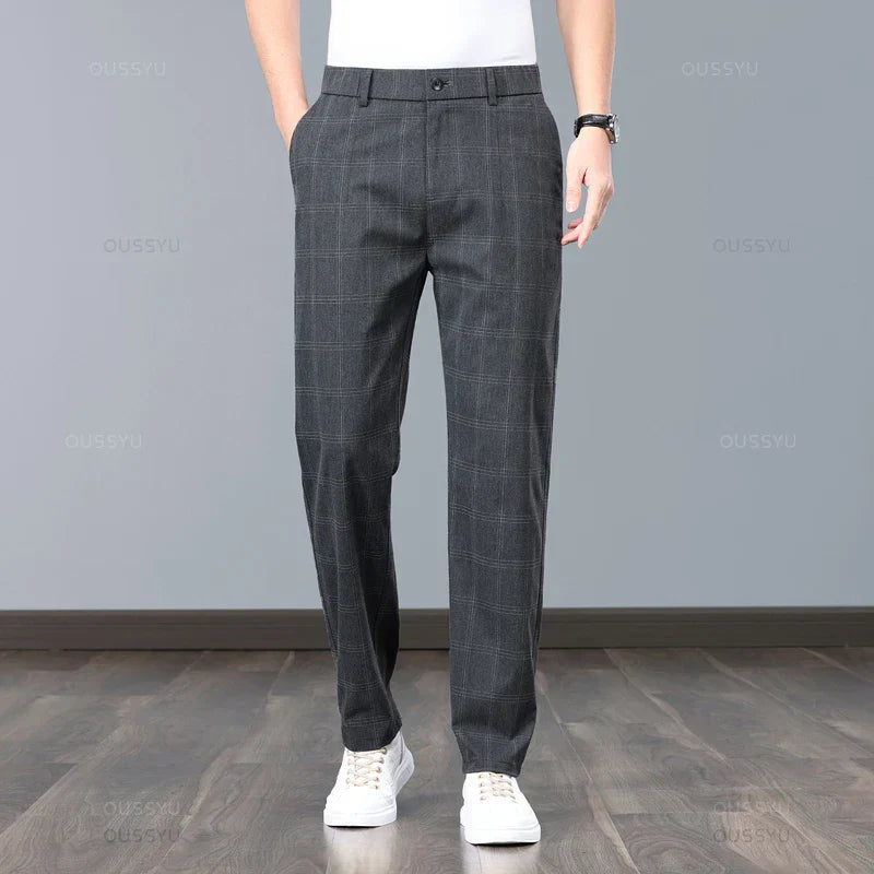 Stretchable Plaid Pants