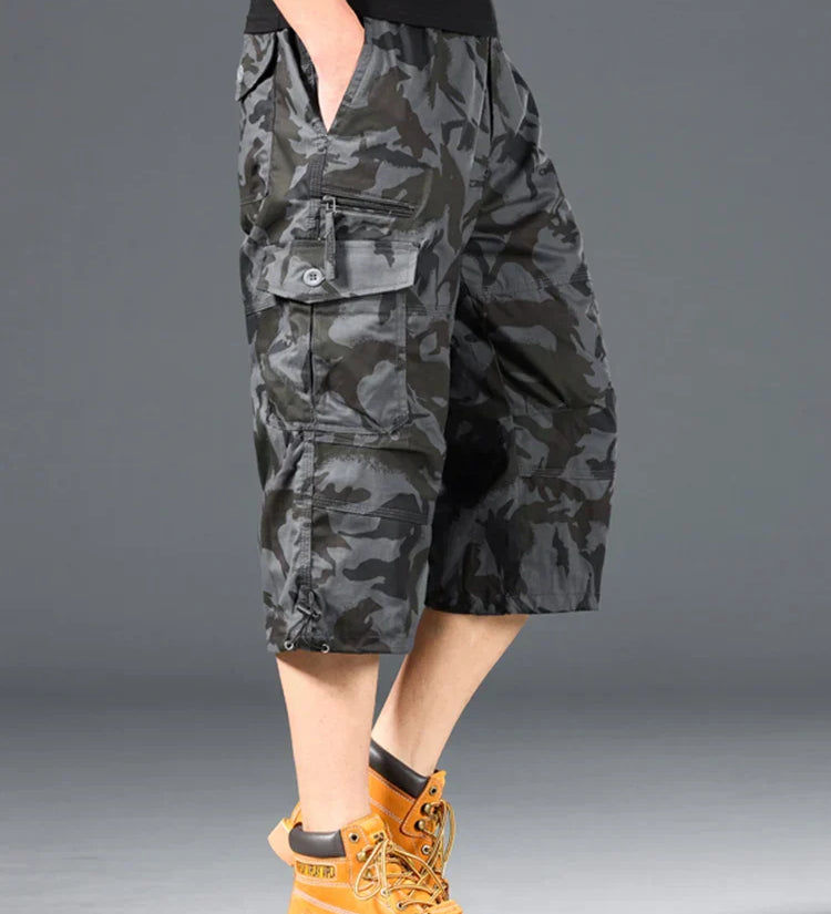 Cotton Long Cargo Shorts