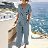 Wrap-Front Resort Style Jumpsuit