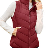 Ella™ | Quilted zip-up stand-collar puffer vest