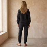 Chic Comfortable Sequin-Trim Hoodie & Jogger Set