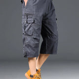 Cotton Long Cargo Shorts