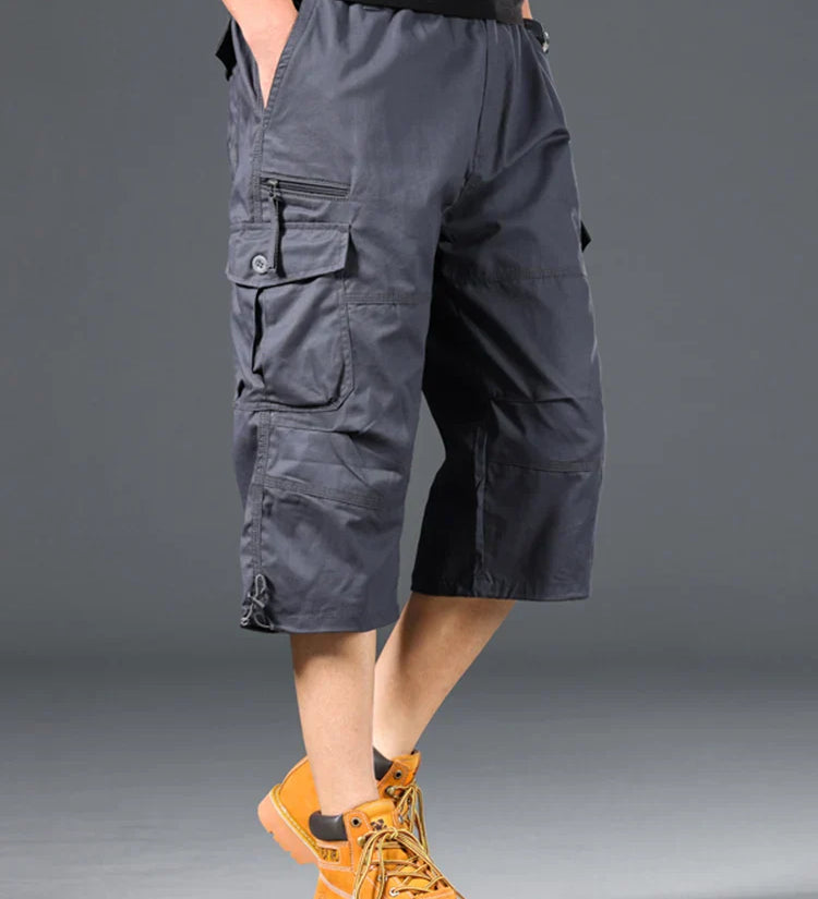 Cotton Long Cargo Shorts