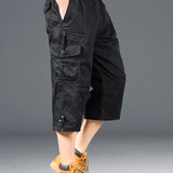 Cotton Long Cargo Shorts