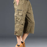 Cotton Long Cargo Shorts