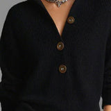 Rosetta™ | Ribbed Knit Button-Front Polo Sweater Dress