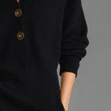 Rosetta™ | Ribbed Knit Button-Front Polo Sweater Dress