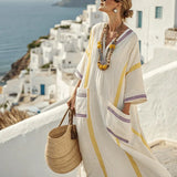 Striped Pocket Linen Resort Dress