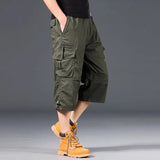 Cotton Long Cargo Shorts