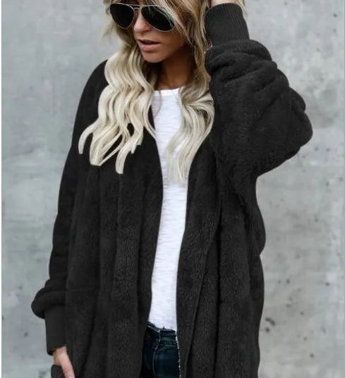 Evie™ | Plush Open-Front Teddy Cardigan
