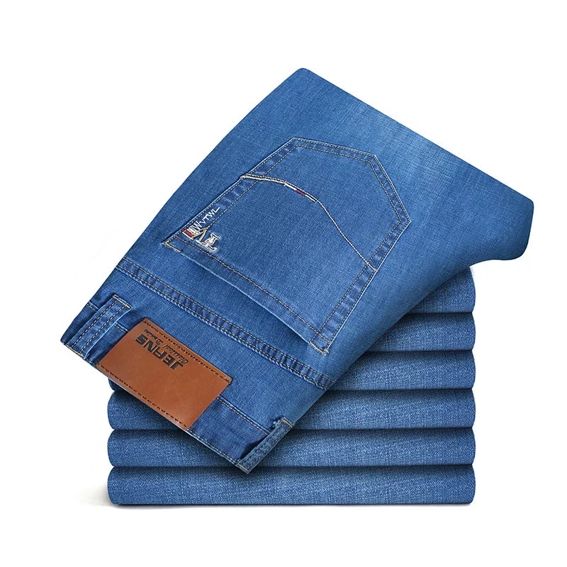 Relaxed Fit Straight Leg Denim Jeans