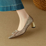 Gloria™ | Elegant Glitter Heels