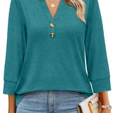 Floral Print Boho V-Neck Button Blouse