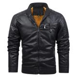 Vintage-Inspired Leather Jacket with Cozy Wool Lining