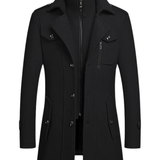Double-Collar Wool Overcoat