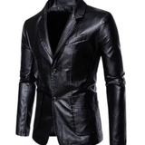 Smart Casual Leather Blazer for Professional Wear