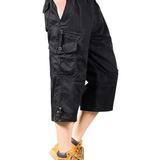 Cotton Long Cargo Shorts