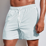 Relaxed Striped Swim Trunks