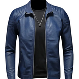 Premium High-Collar Leather Jacket