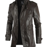 Chic Long Leather Motorcycle Jacket